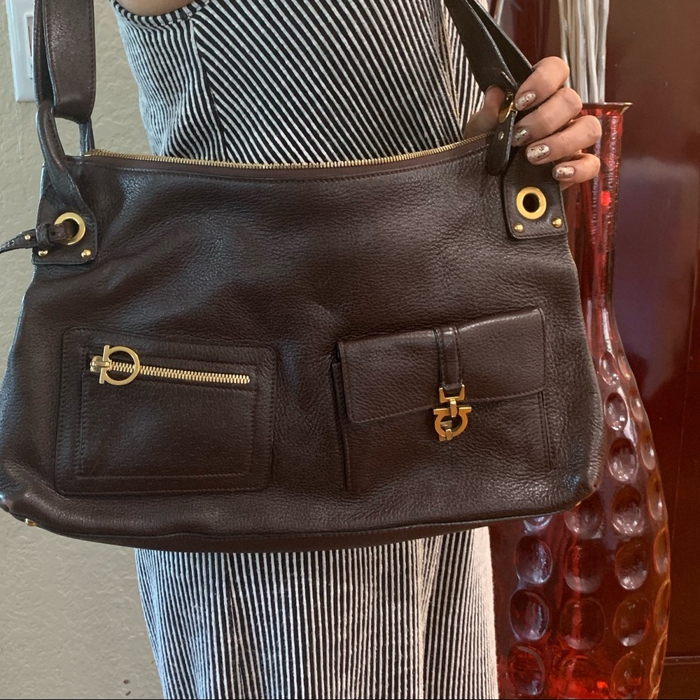 ‼️SOLD‼️Salvatore Ferragamo leather brown  bag